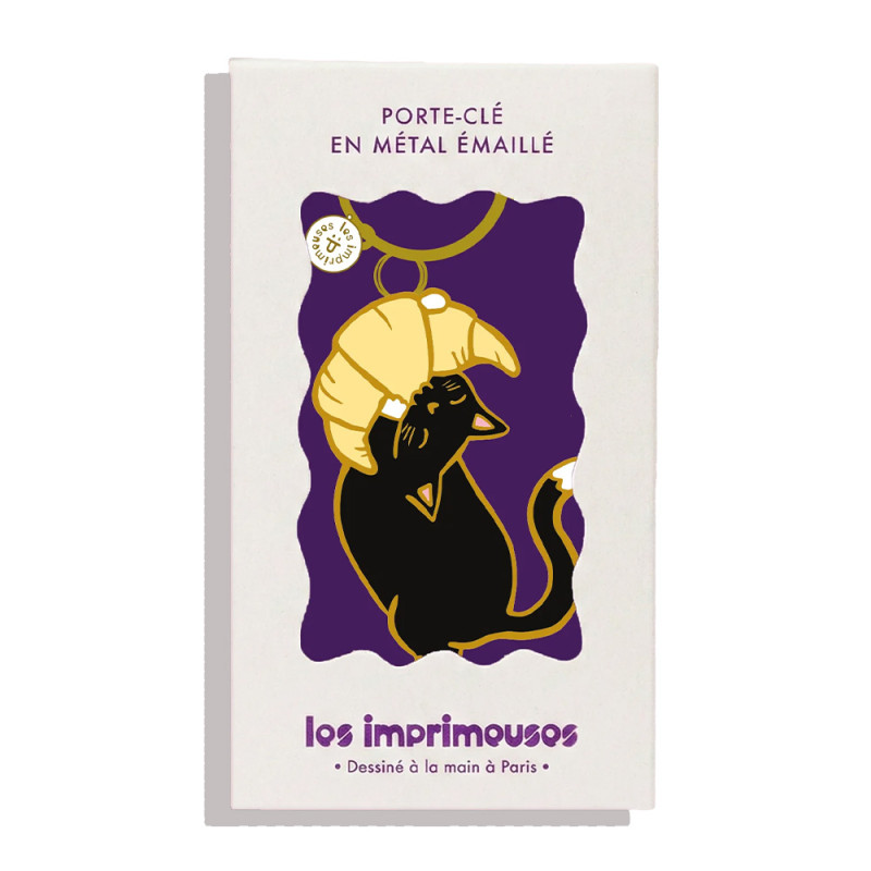 Le porte-clés Croissant Chat Noir célèbre l'art de vivre à la française