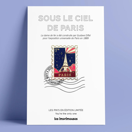 Pin’s Paris 7 Sous le Ciel de Paris Les Imprimeuses rendent hommage à la Tour Eiffel