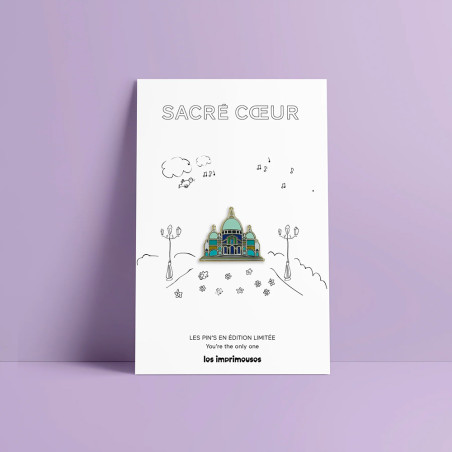 Pin’s Sacré-Cœur Les Imprimeuses, création parisienne chic et élégante au coeur de Montmartre.