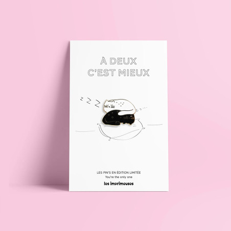 Pin’s des Chats Noir et Blanc en duo félin tendre et plein de complicité.
