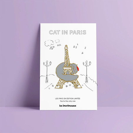 Pin’s Cats in Paris Les Imprimeuses, l’accessoire destiné aux amoureux des chats et de Paris.