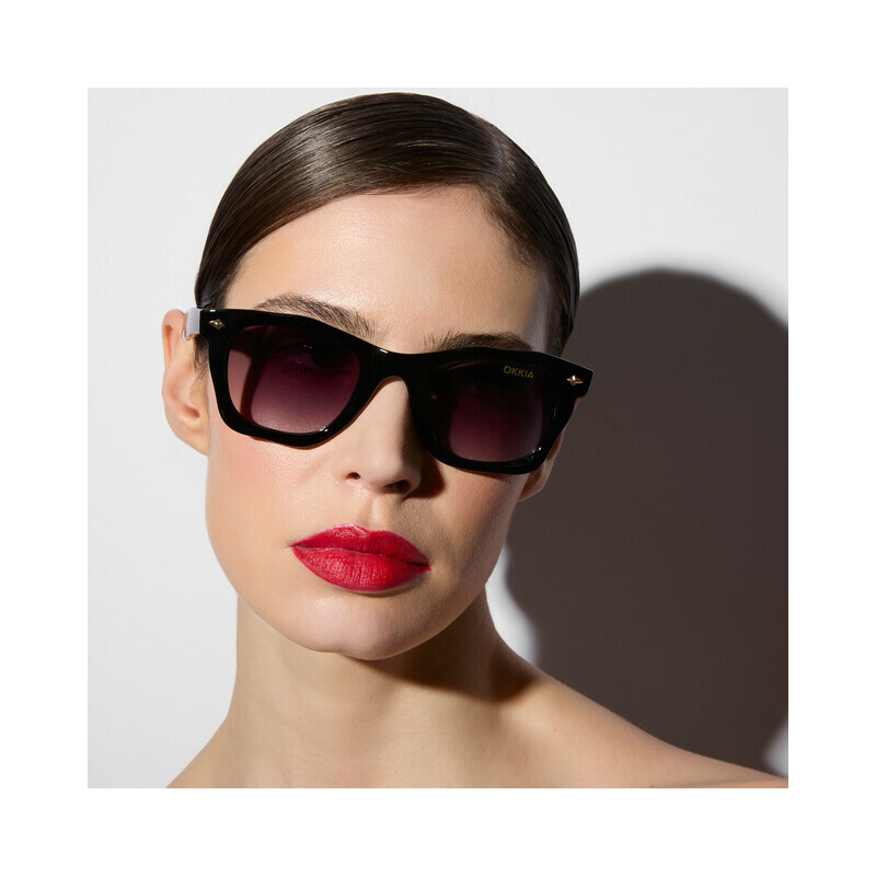 Lunettes de Soleil Seletti x OKKIA - Dakota Black OKS02BB – monture tendance aux lignes affirmées et protection UV optimale