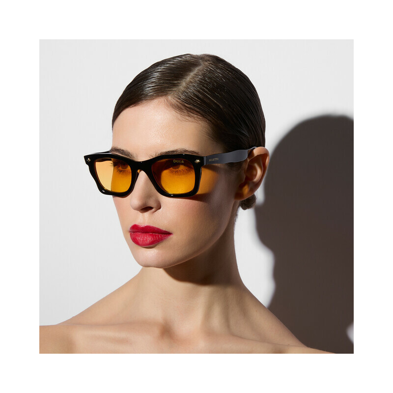 Lunettes de Soleil Seletti x OKKIA - Dakota Black OKS02BY – monture tendance aux lignes affirmées et protection UV