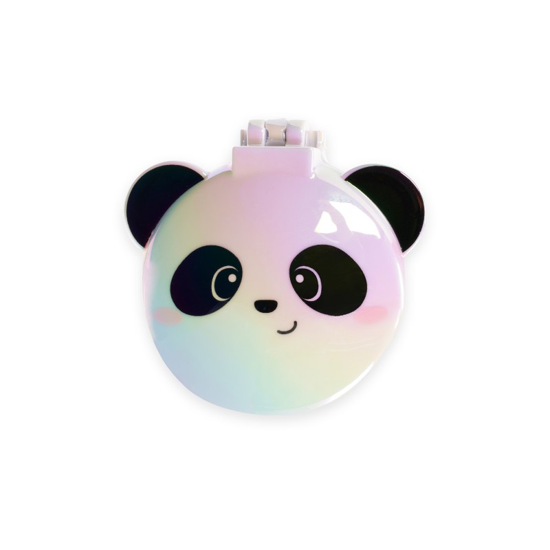 Nice Hair Brosse Miroir Panda Legami – brosse à cheveux avec miroir intégré, design Panda kawaii et pour des retouches beauté