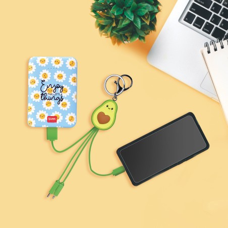 Cable Recharge Avocat Legami – design kawaii et style original pour connecter vos appareils avec une touche de bonne humeur.