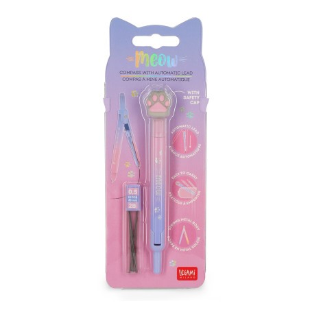 Compas à Mine Kitty Legami – design kawaii et créativité italienne pour donner une touche de fun à chaque tracé.