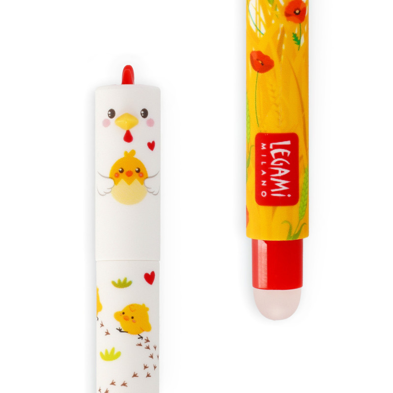 Stylo Erasable Legami Poule – Plume fluide, correction instantanée et design irrésistiblement ludique
