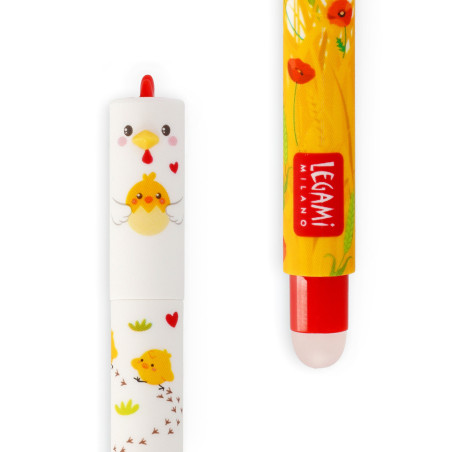 Stylo Erasable Legami Poule – Plume fluide, correction instantanée et design irrésistiblement ludique