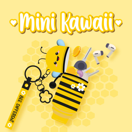 Trousse Mini Kawaii - Bee | Le Porte-Clef super pratique qui fait la différence signé Legami
