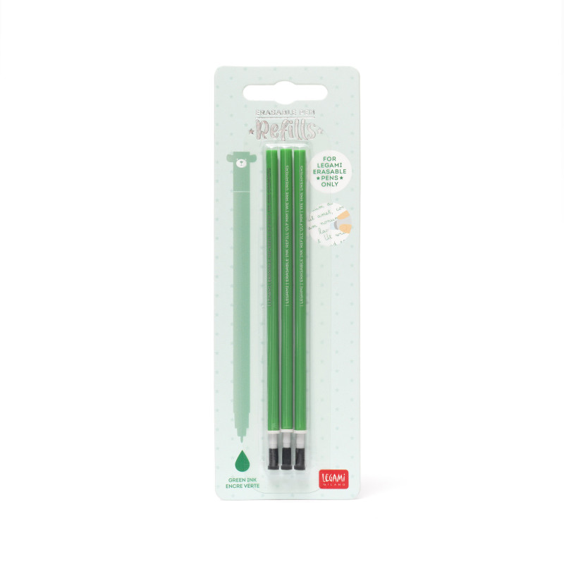 Recharge Vert Erasable Pen | Legami –  Remplacement facile de la cartouche pour prolonger le plaisir d'écrire avec votre stylo