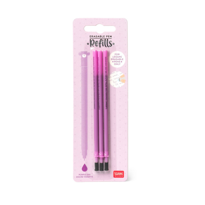 Recharge Violet Erasable Pen | Legami –  Remplacement facile de la cartouche pour prolonger le plaisir d'écrire avec votre stylo