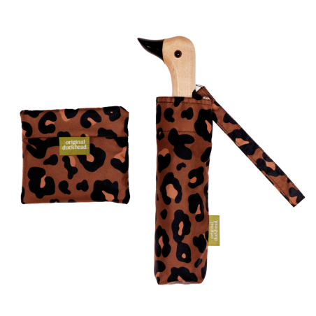 Parapluie Original Duckhead Léopard, un accessoire chic et tendance pour la ville.