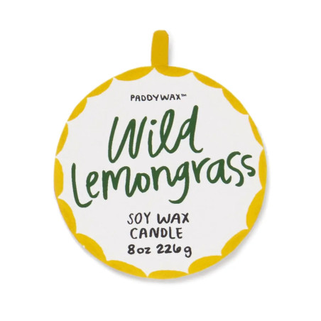 Bougie A Dopo Paddywax Wild Lemongrass avec motif serpent en céramique colorée.