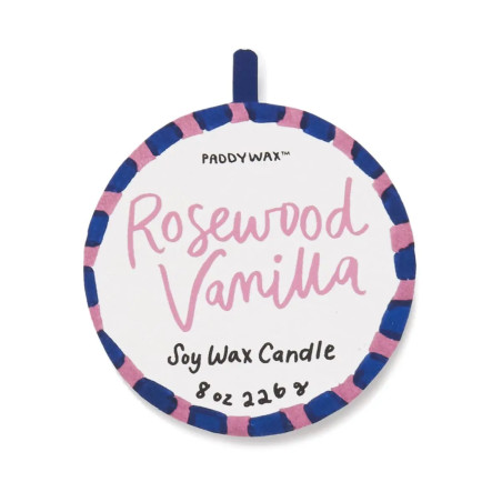 Bougie parfumée A Dopo Rosewood Vanilla Paddywax avec motif cœurs en céramique