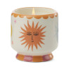 Bougie parfumée Orange Blossom A Dopo Paddywax avec décor soleil coloré en céramique.