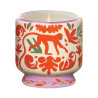 Bougie A Dopo Coconut & Amber Paddywax avec motif singe et décor jungle en céramique.