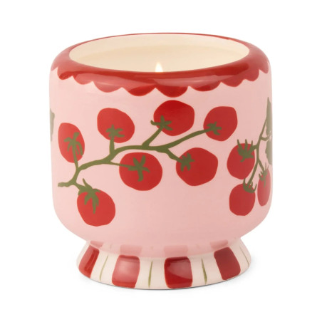 Bougie parfumée Heirloom Tomato A Dopo Paddywax avec motif tomate original et coloré.