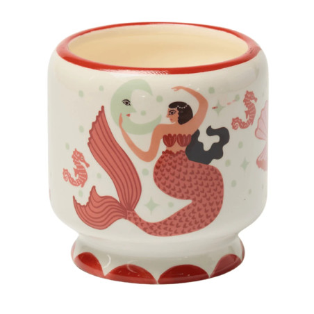 Bougie parfumée Ginger & Teak A Dopo Paddywax avec motif sirène et lune en céramique. Paddywax