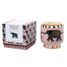 Bougie A Dopo Tobacco & Vanilla Paddywax avec motif éléphant sur pot en céramique peint. Paddywax