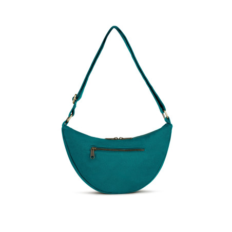 Sac banane Andréa Hindbag Bleu Paon, une couleur profonde et vibrante qui affirme le look.