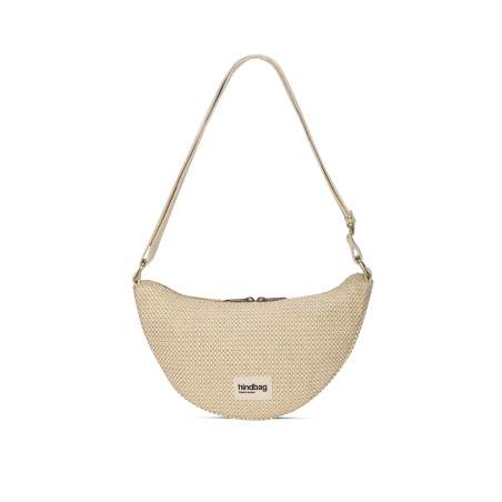 Sac banane Andréa Hindbag Tressage Nude, une finition texturée et naturelle pour un look chic et contemporain.