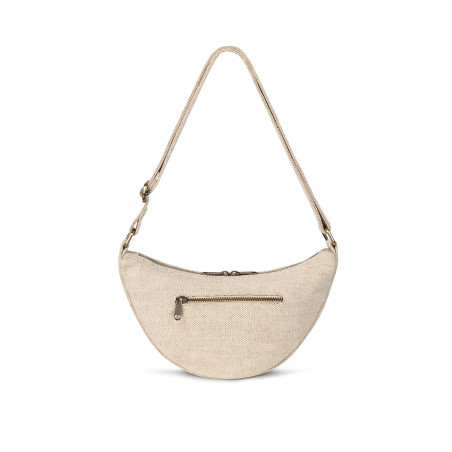 Sac banane Andréa Hindbag Toile de Jute, une teinte poudrée et élégante pour une touche féminine et tendance.