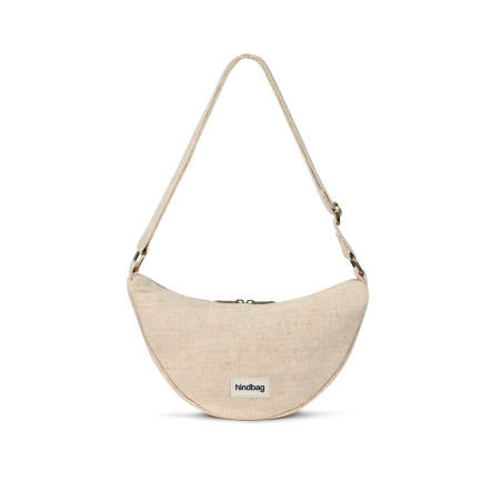 Sac banane Andréa Hindbag Toile de Jute, une teinte poudrée et élégante pour une touche féminine et tendance.