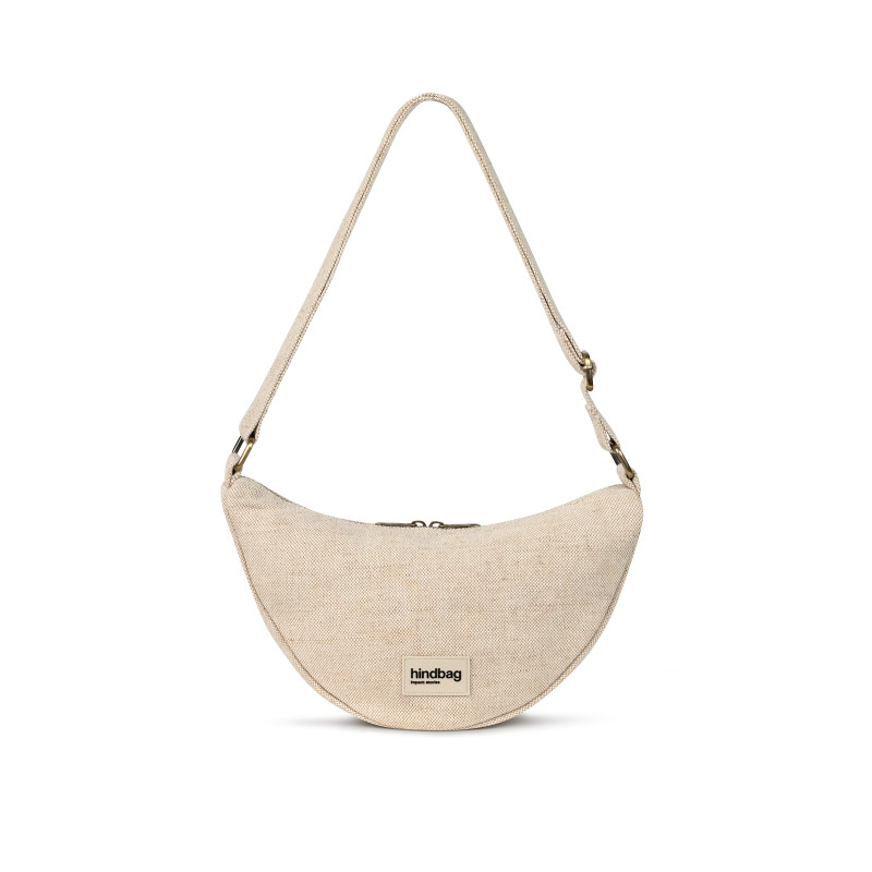 Sac banane Andréa Hindbag Toile de Jute, une teinte poudrée et élégante pour une touche féminine et tendance.