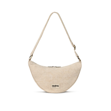 Sac banane Andréa Hindbag Toile de Jute, une teinte poudrée et élégante pour une touche féminine et tendance.
