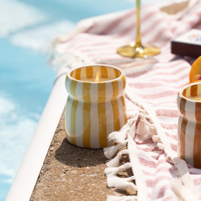 Bougie parfumée Cabana Paddywax en pot céramique coloré – Collection Cabana