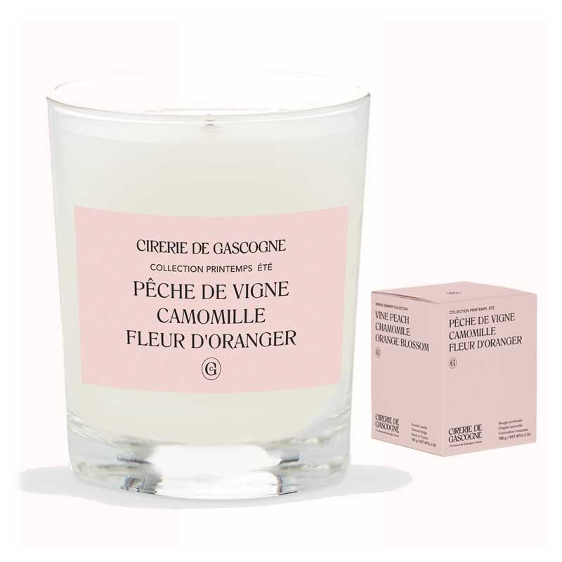 Cirerie De Gascogne | Bougie Pêche De Vigne, Camomille, Fleur d’Oranger Cirerie De Gascogne | Bougie Pêche De Vigne, Camomille, Fleur d’Oranger