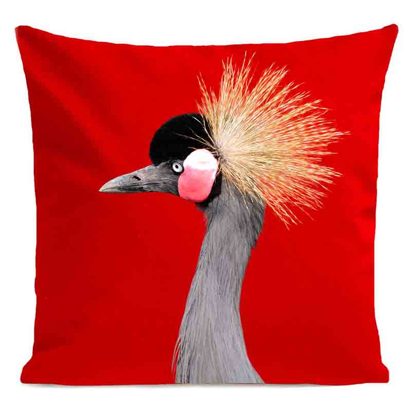Coussin Grue Royale Rouge Velours | ART PILO | Idées Cadeaux Déco Coussin Grue Royale Rouge Velours | ART PILO | Idées Cadeaux Déco