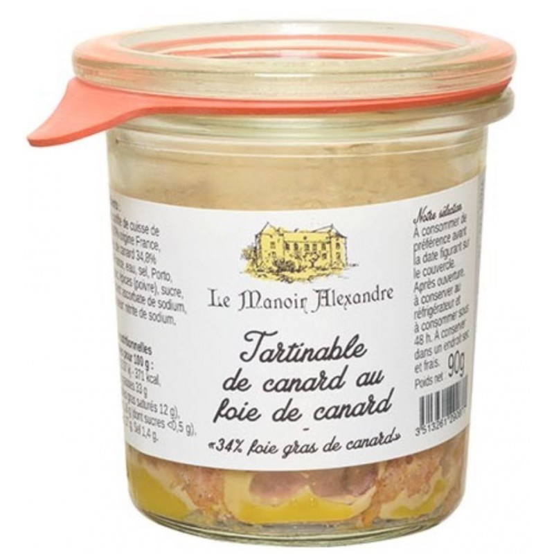 Manoir Alexandre | Tartinable canard | 34% de Foie Gras | Cadeau Apéro