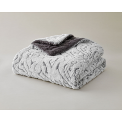 Plaid cosy ours polaire gris