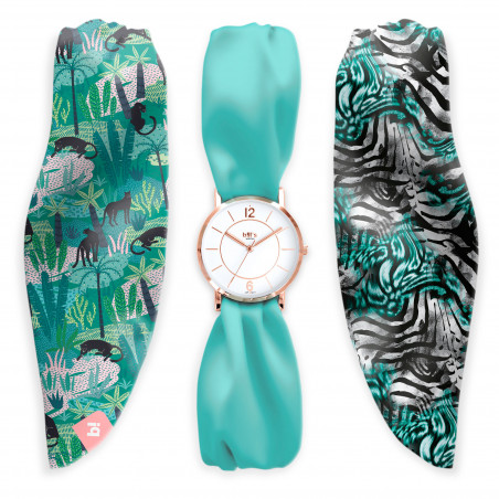 Bill’s Watches Trend Féline | Coffret cadeau montre Femme | 3 bracelets Satin