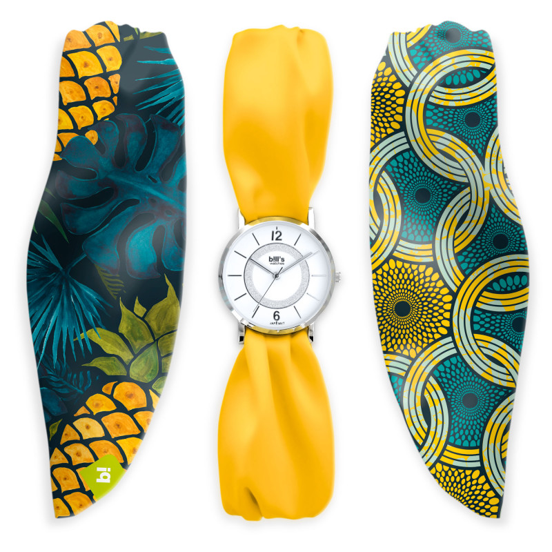 Bill’s Watches Trend Pinafrica | Montre Femme | Cadran Strass & 3 bracelets Satin Bill’s Watches Trend Pinafrica | Montre Femme | Cadran Strass & 3 bracelets Satin