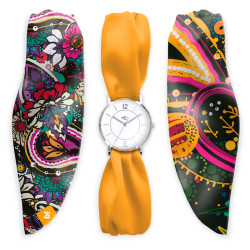 Bill’s Watches Trend Apricot | Cadeau montre Femme | 3 bracelets en Satin