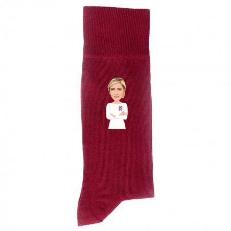 Chaussette Rouge Marine Lepen 2022 |Pied Gauche