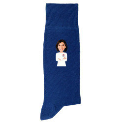 Chaussette Bleu Anne Hidalgo 2022 | Pied Gauche