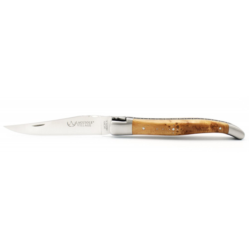Couteau Laguiole Genévrier | Lame Brillante 12cm - 2 mitres Couteau Laguiole Genévrier | Lame Brillante 12cm - 2 mitres