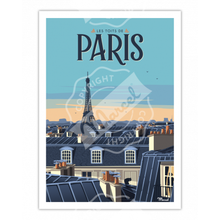 Affiche Paris Les Toits | Marcel Travel Posters