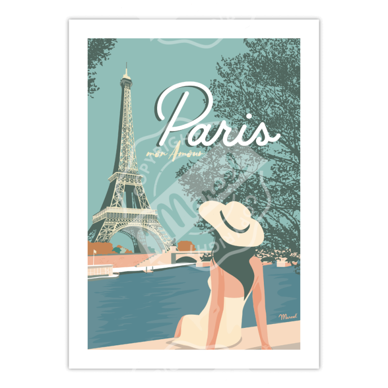 Affiche Paris mon Amour | Marcel Travel Posters