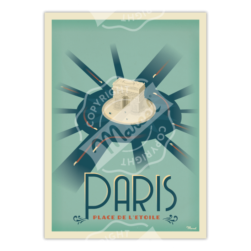 Affiche Paris Place de L'Étoile | Marcel Travel Posters