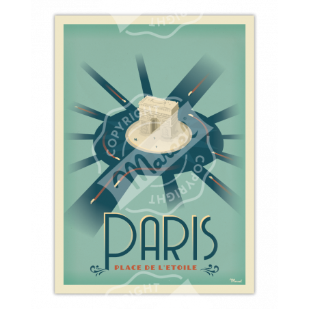 Affiche Paris Place de L'Étoile | Marcel Travel Posters