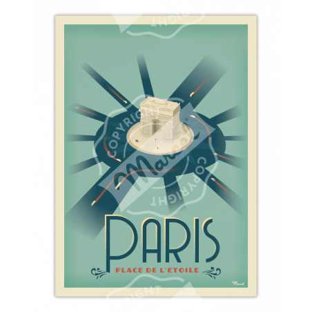 Affiche Paris Place de L'Étoile | Marcel Travel Posters Affiche Paris Place de L'Étoile | Marcel Travel Posters