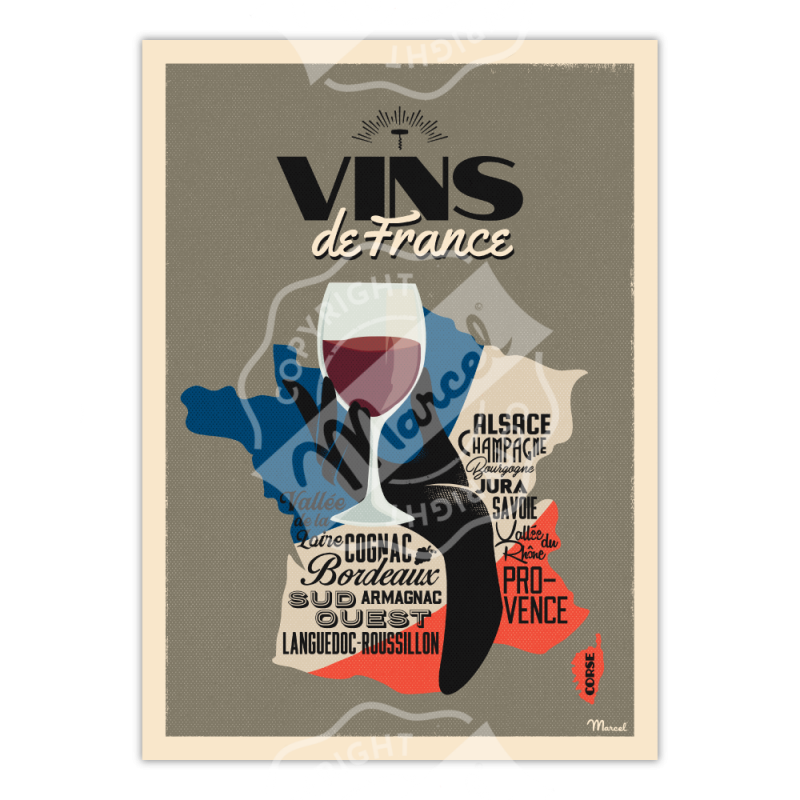 Affiche Vin de France | Marcel Travel Posters