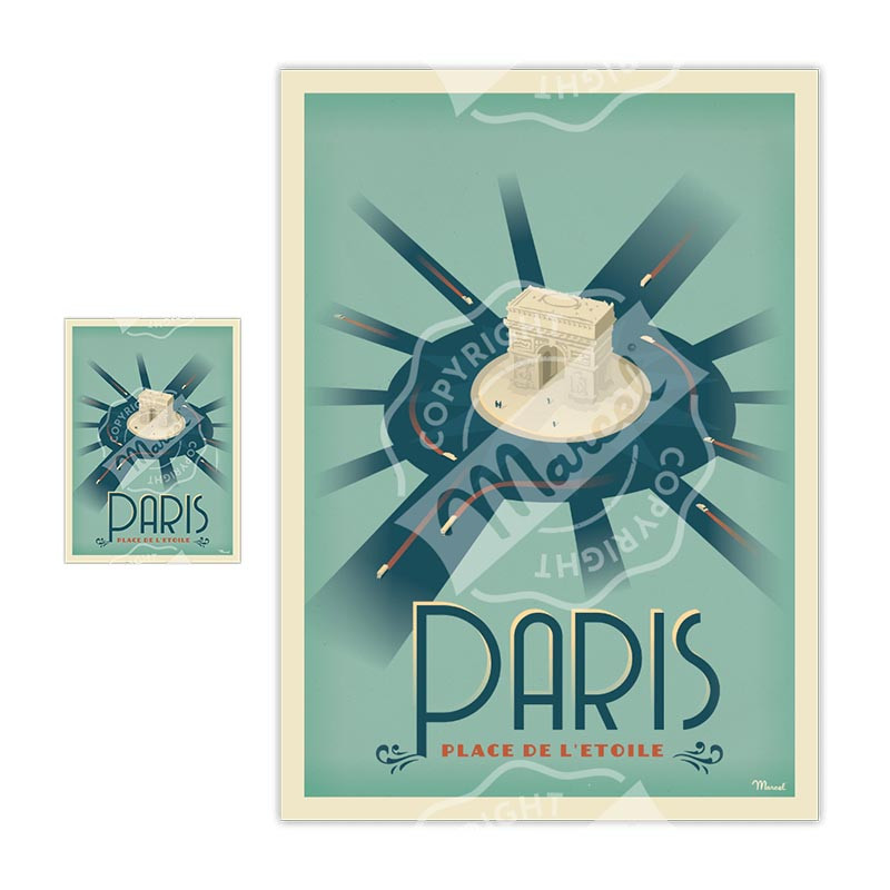 Magnets Place de L'étoile | Marcel Travel Posters