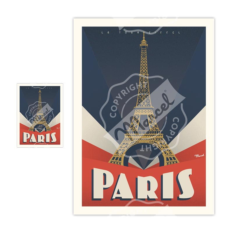 Magnets  Tour Eiffeil| Marcel Travel Posters