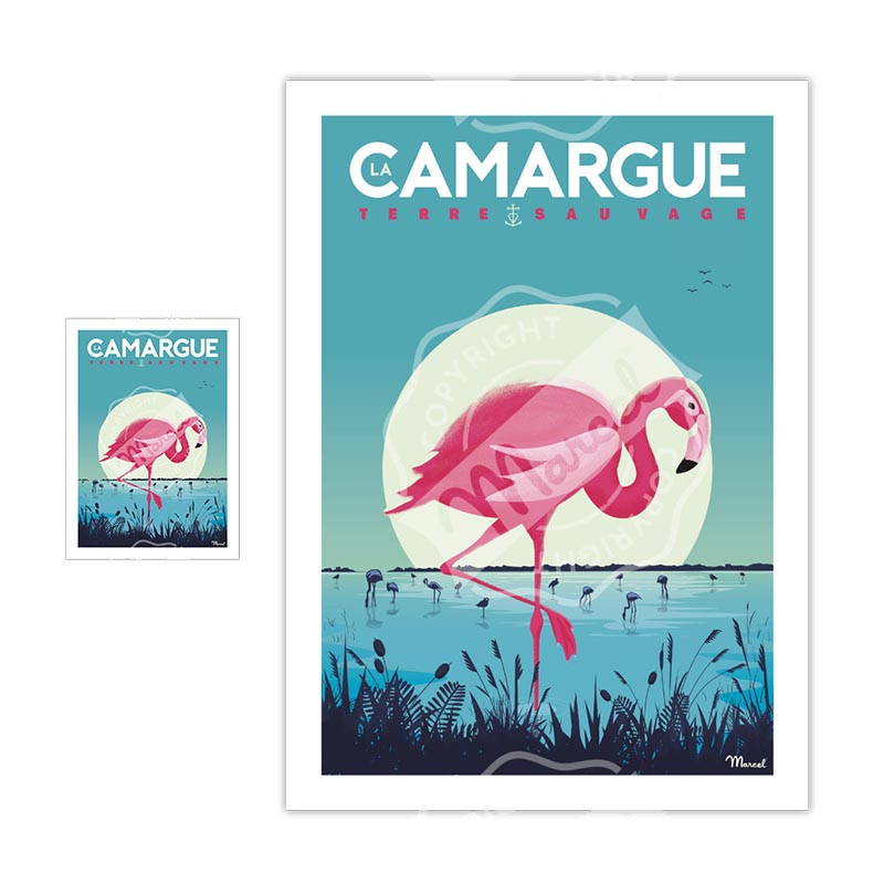 Magnet Marcel Travel Posters | Camargue Flamingo
