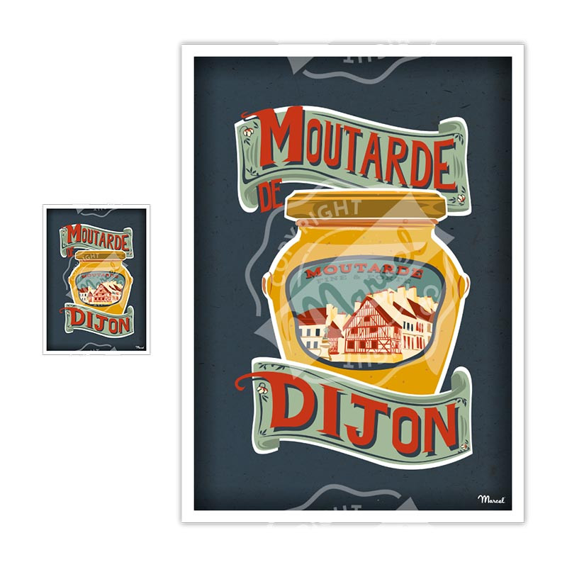 Magnet Moutarde de Dijon | Marcel Travel Posters